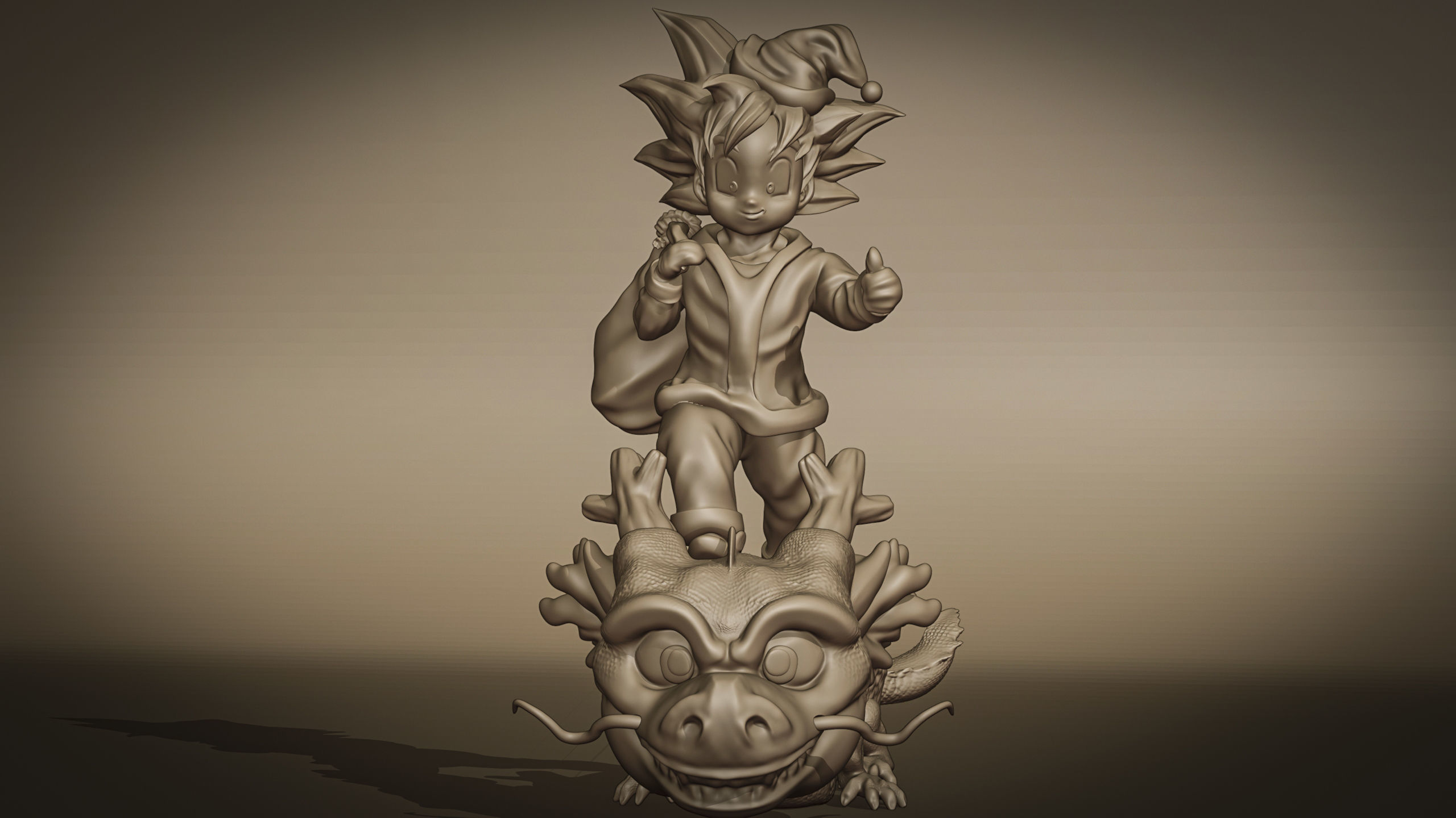 GOKU SANTA CLAUS 3D print model_1