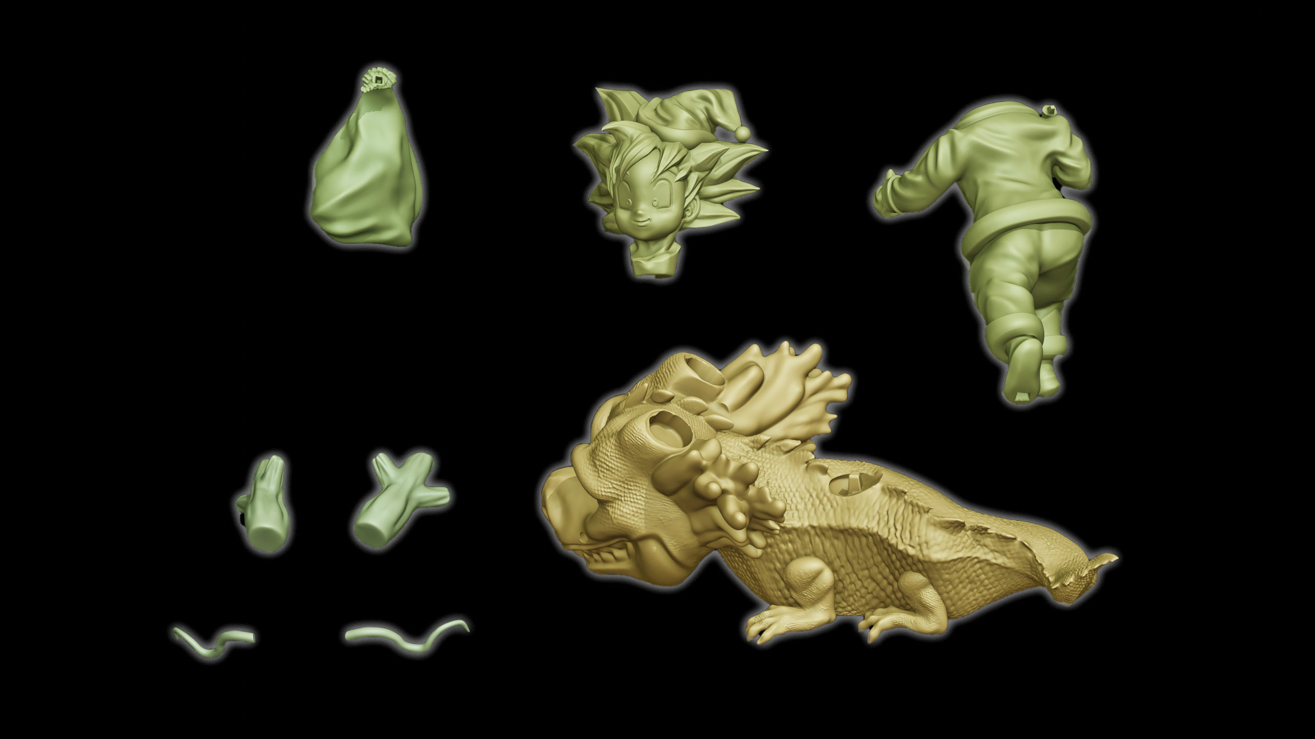 GOKU SANTA CLAUS 3D print model_9