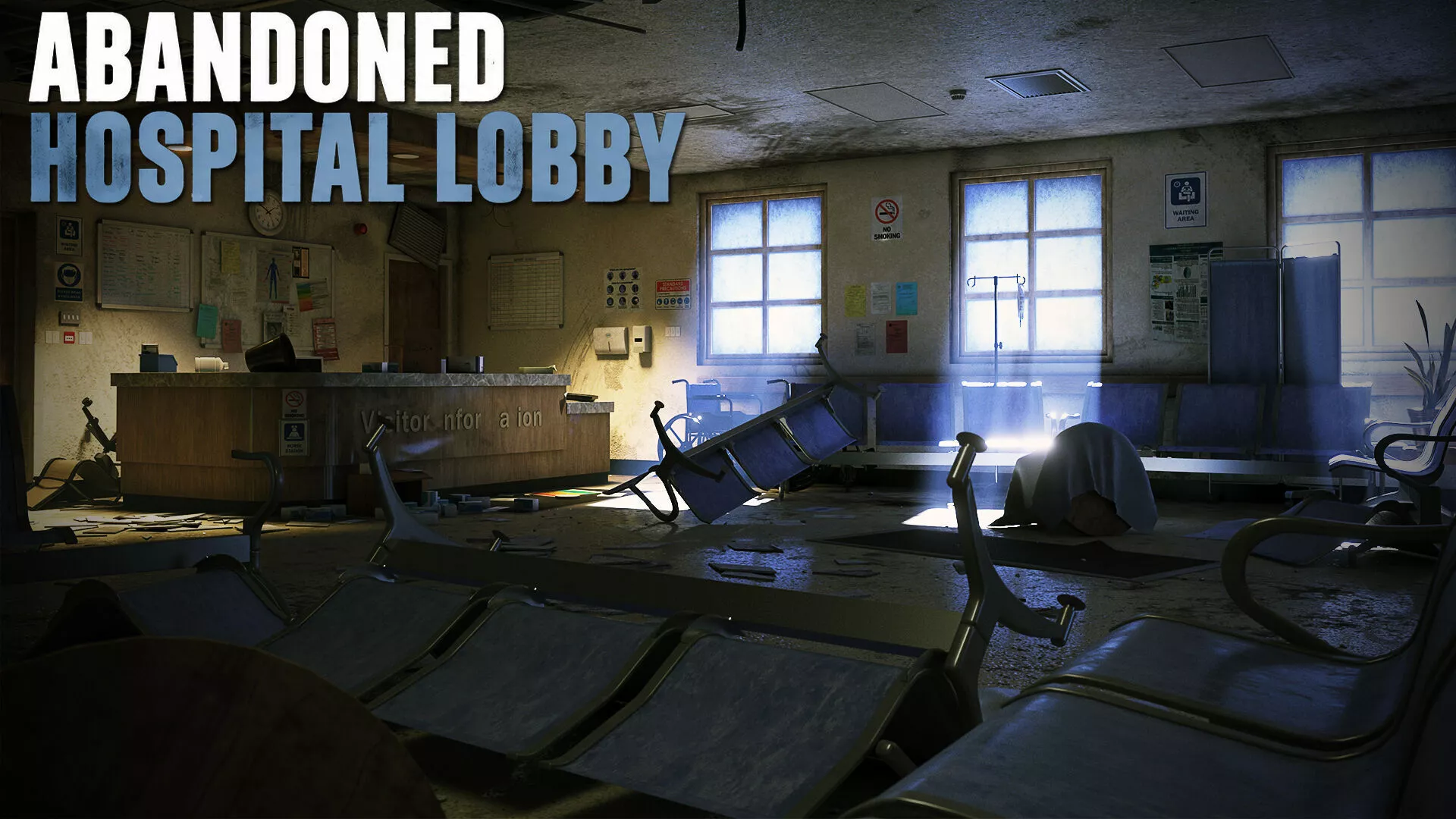 Abandoned Hospital Lobby Low-poly 3D model