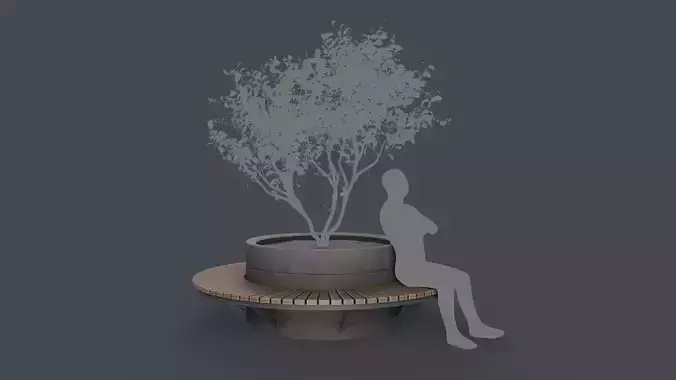 Modern Outdoor Bench 108 PBR Game Ready Low-poly 3D model