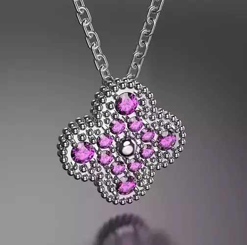 Necklace gold clover 