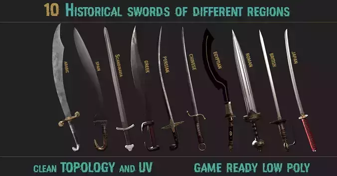 Historical swords of different regions