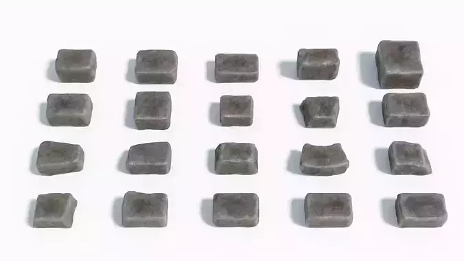 Stone Blocks Collection - low-poly game-ready stone block assets Low-poly 3D model
