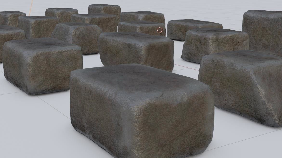Stone Blocks Collection - low-poly game-ready stone block assets Low-poly 3D model_3