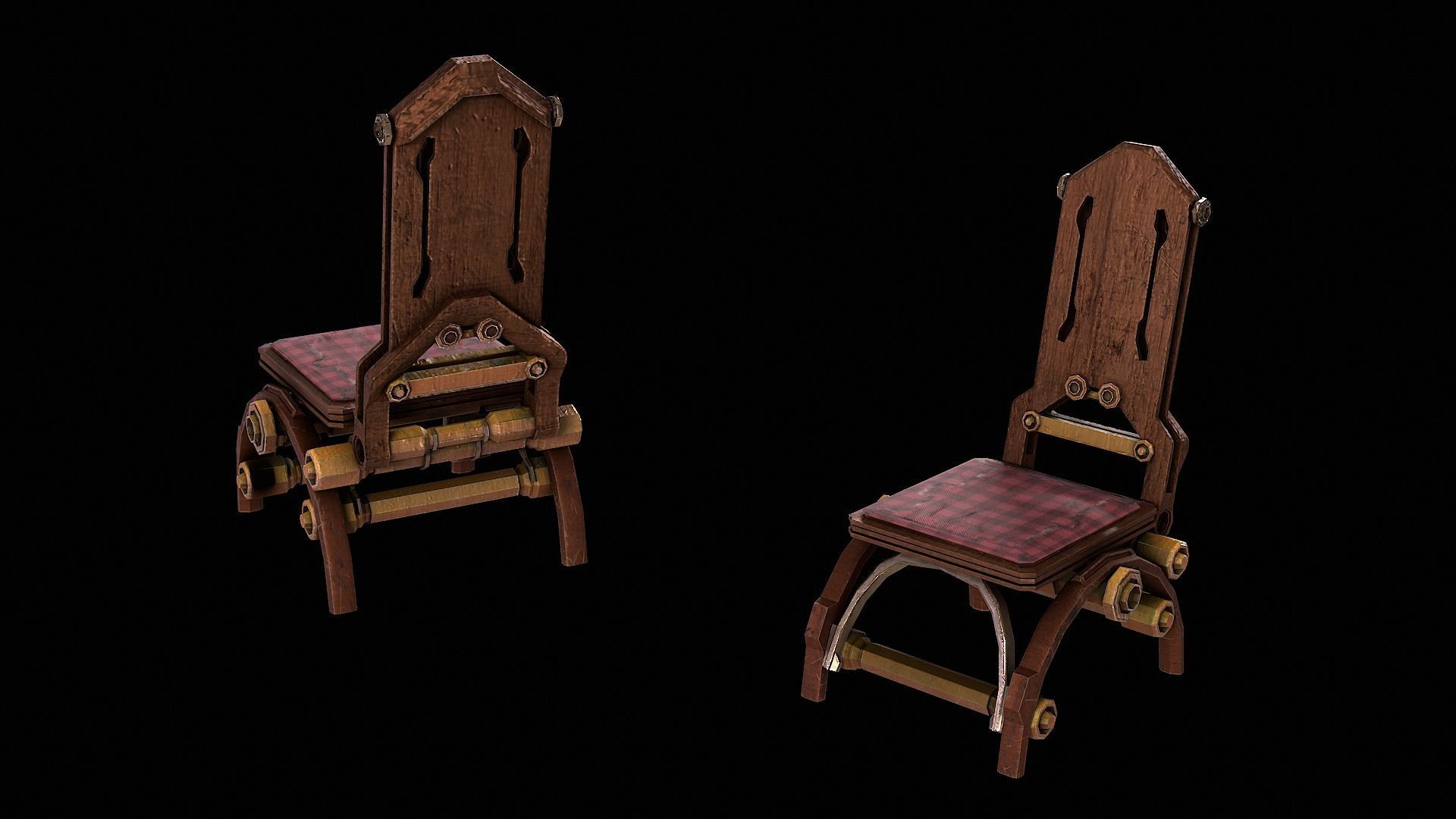 Chair league cyborg  Low-poly 3D model_3
