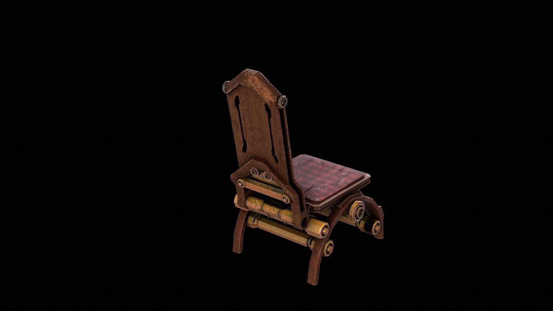 Chair league cyborg  Low-poly 3D model_2