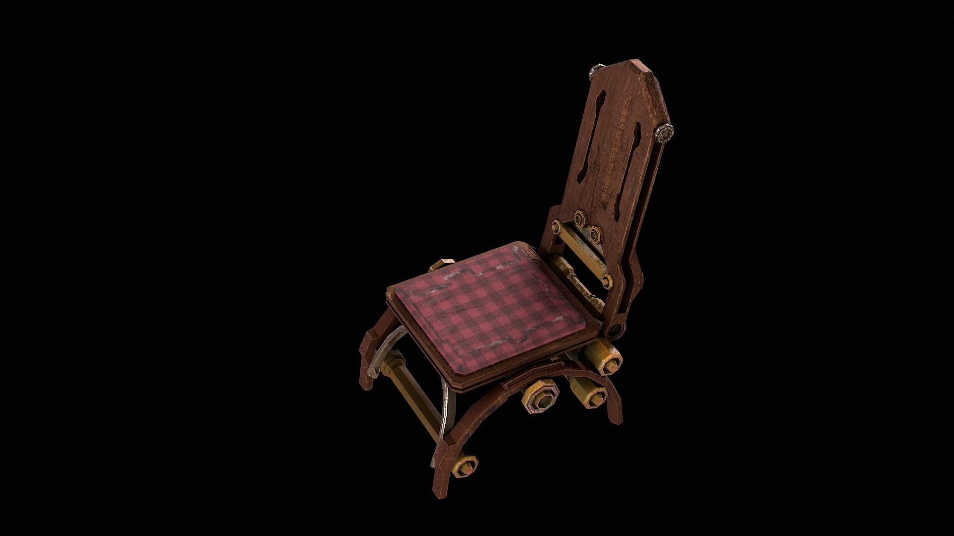 Chair league cyborg  Low-poly 3D model_1