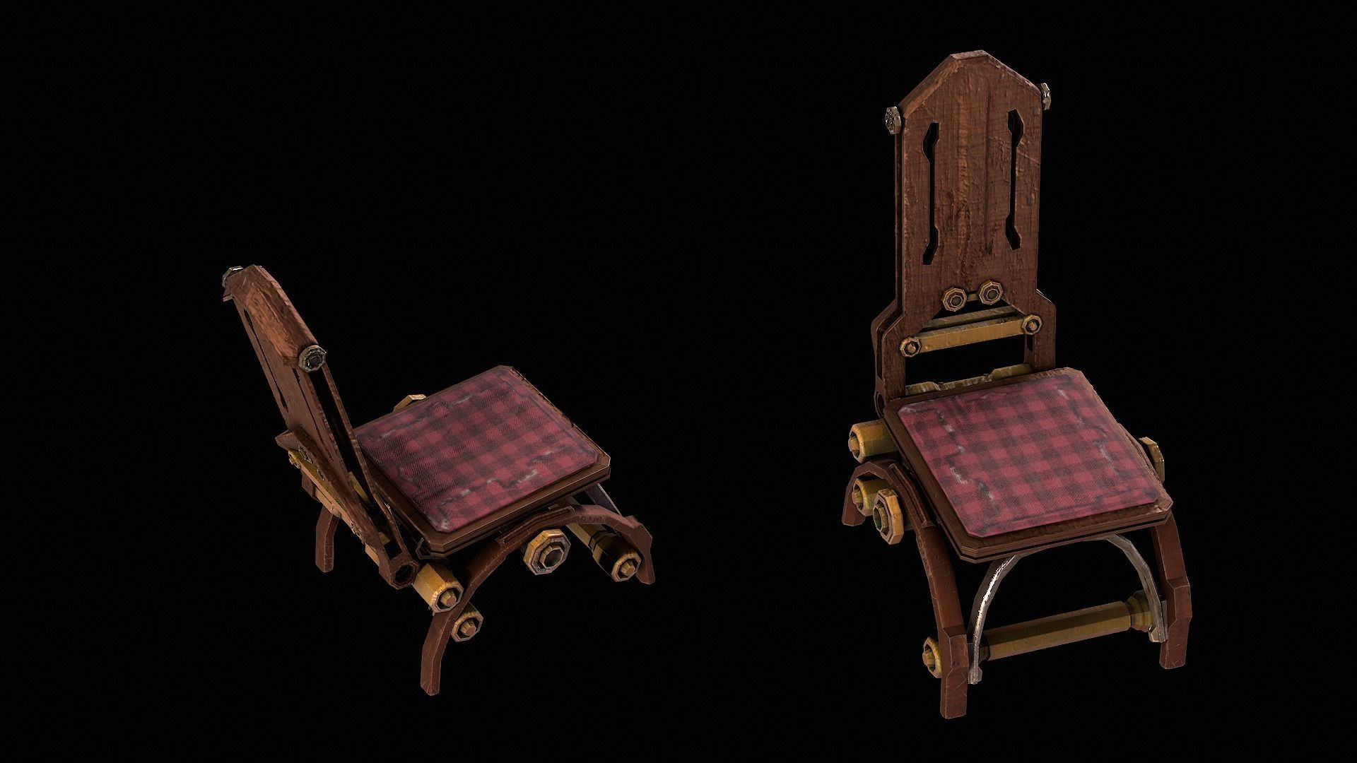 Chair league cyborg  Low-poly 3D model_4