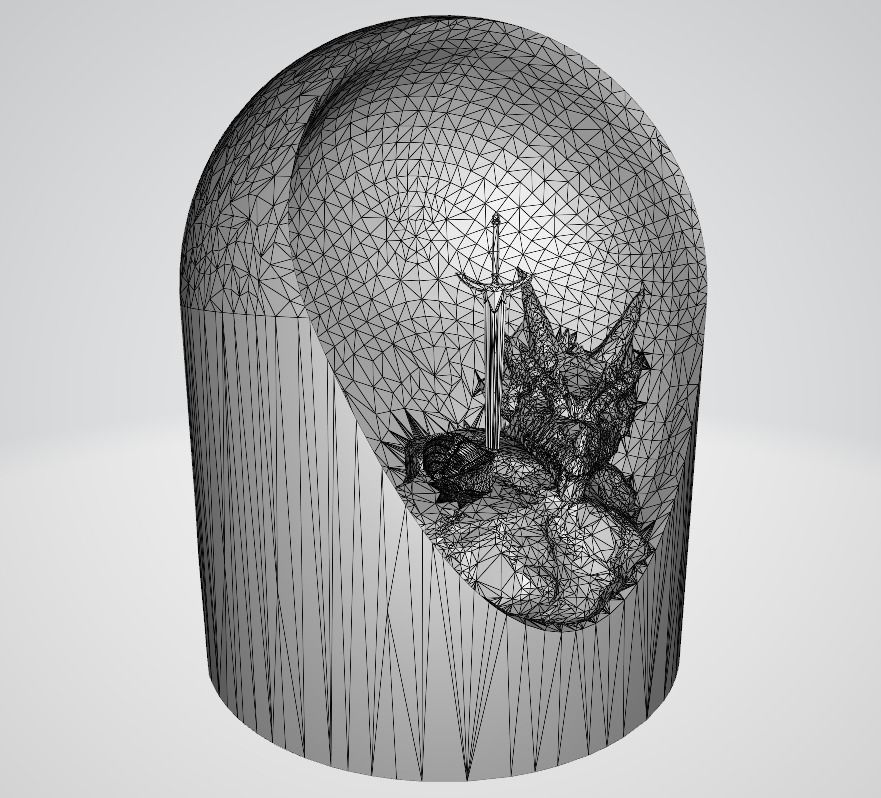 Dragon and Knight Fantasy - LED Light Up Diorama 3D print model_4