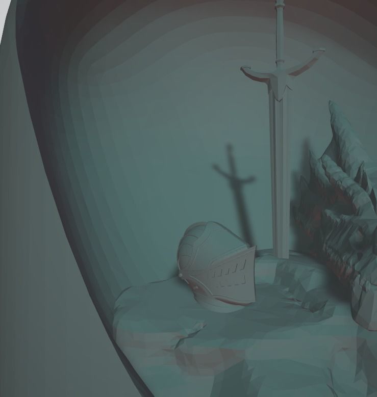 Dragon and Knight Fantasy - LED Light Up Diorama 3D print model_3