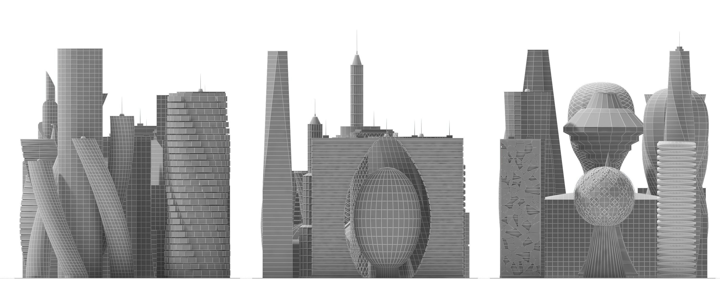 Future Building Set 67 Piece 3D model_10