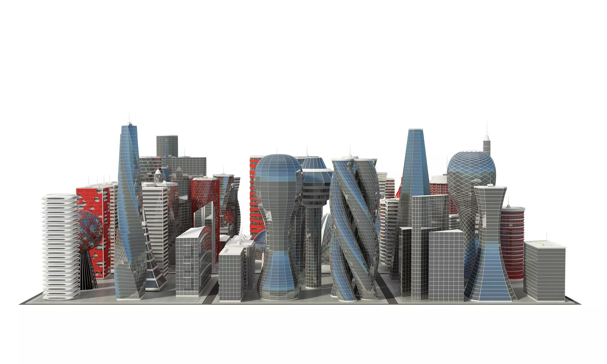 Future Building Set 67 Piece 3D model_0