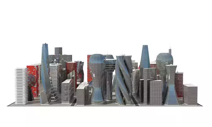 Future Building Set 67 Piece 3D model Future Building Set 67 Piece 3D model