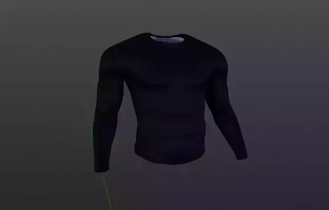 Blank Rashguard 3D Model with Polyester Texture