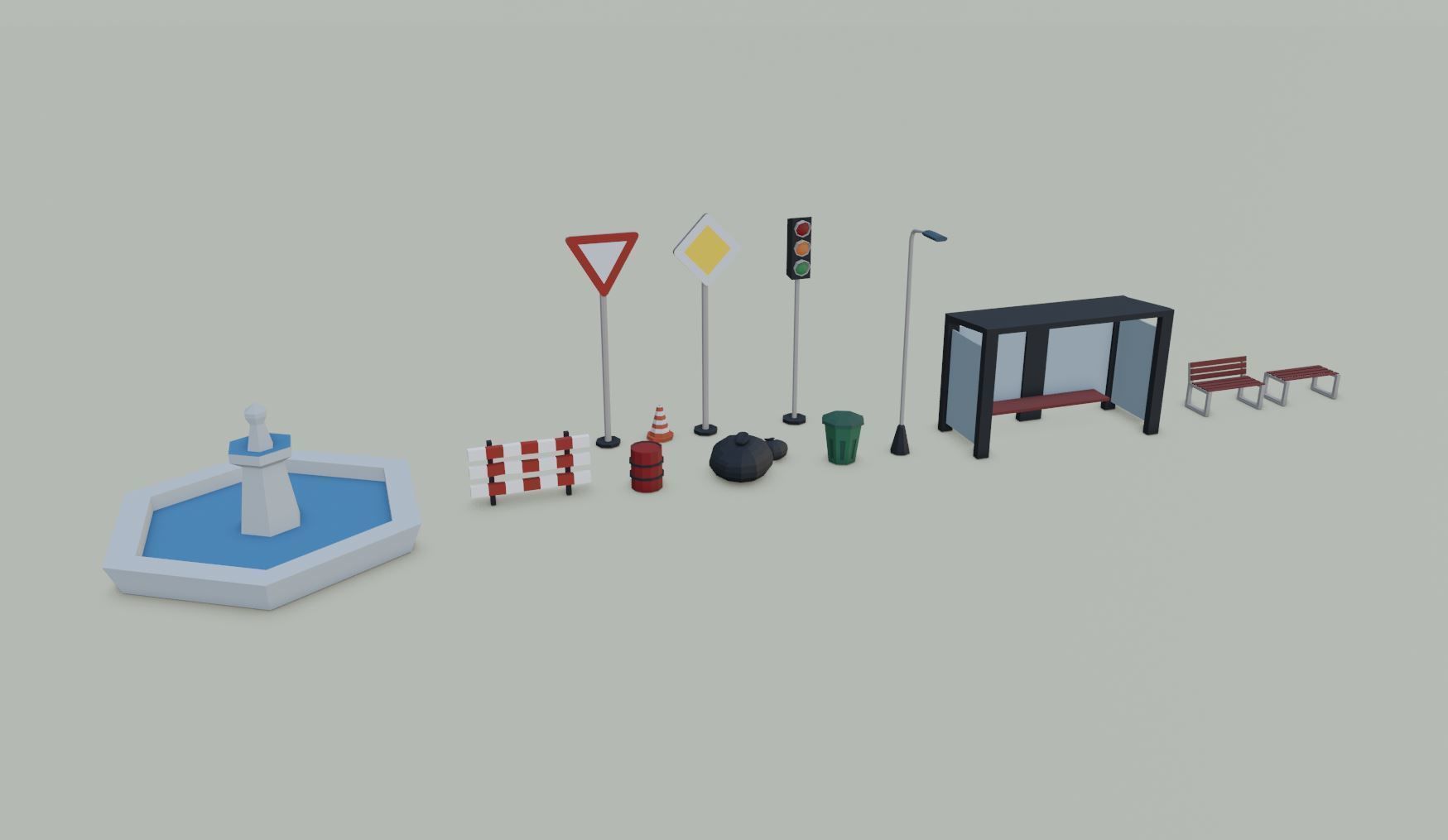 3D model Low Poly City - Asset Pack VR / AR / low-poly | CGTrader