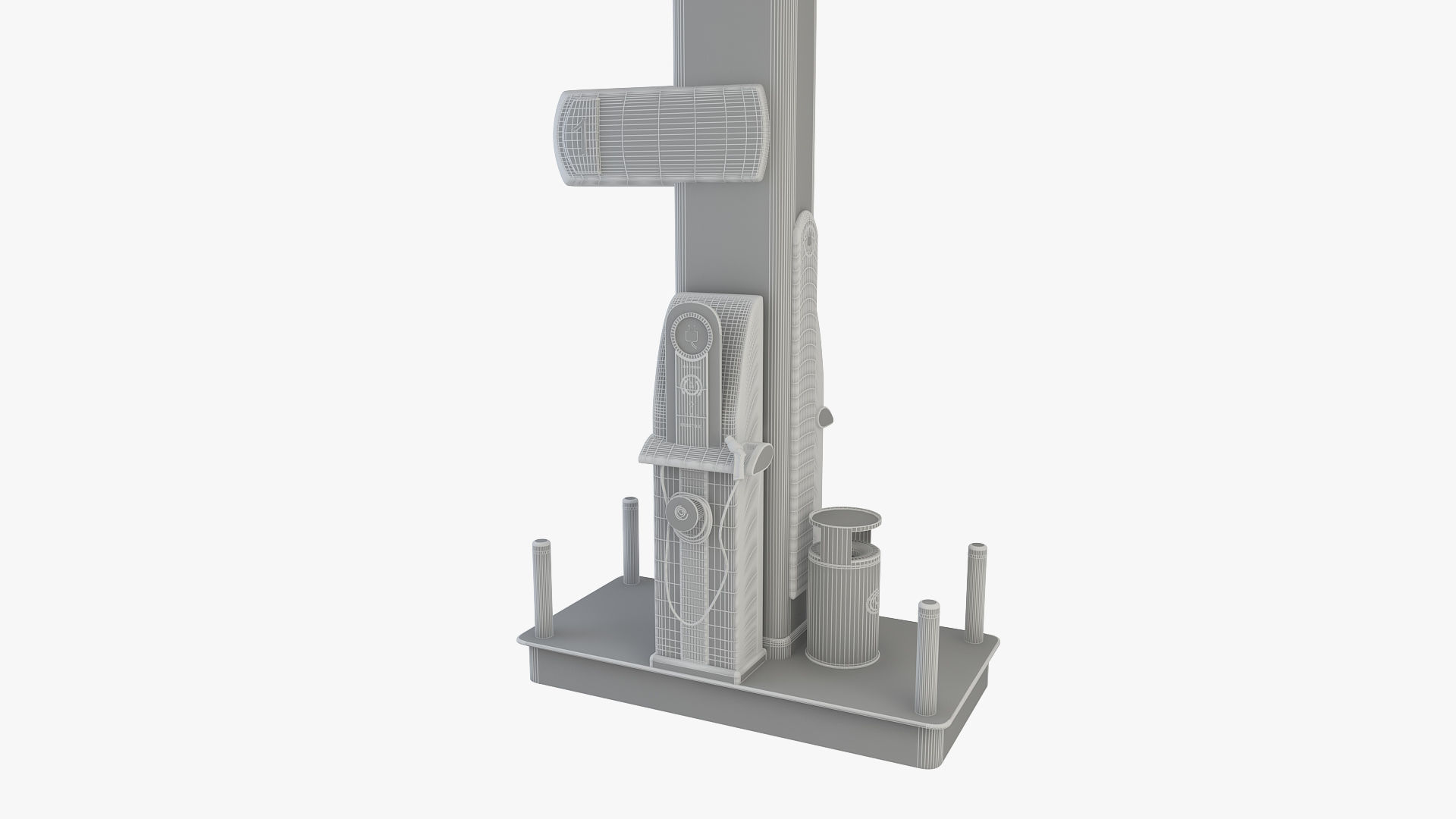 Electric Charging Station 3D model_7