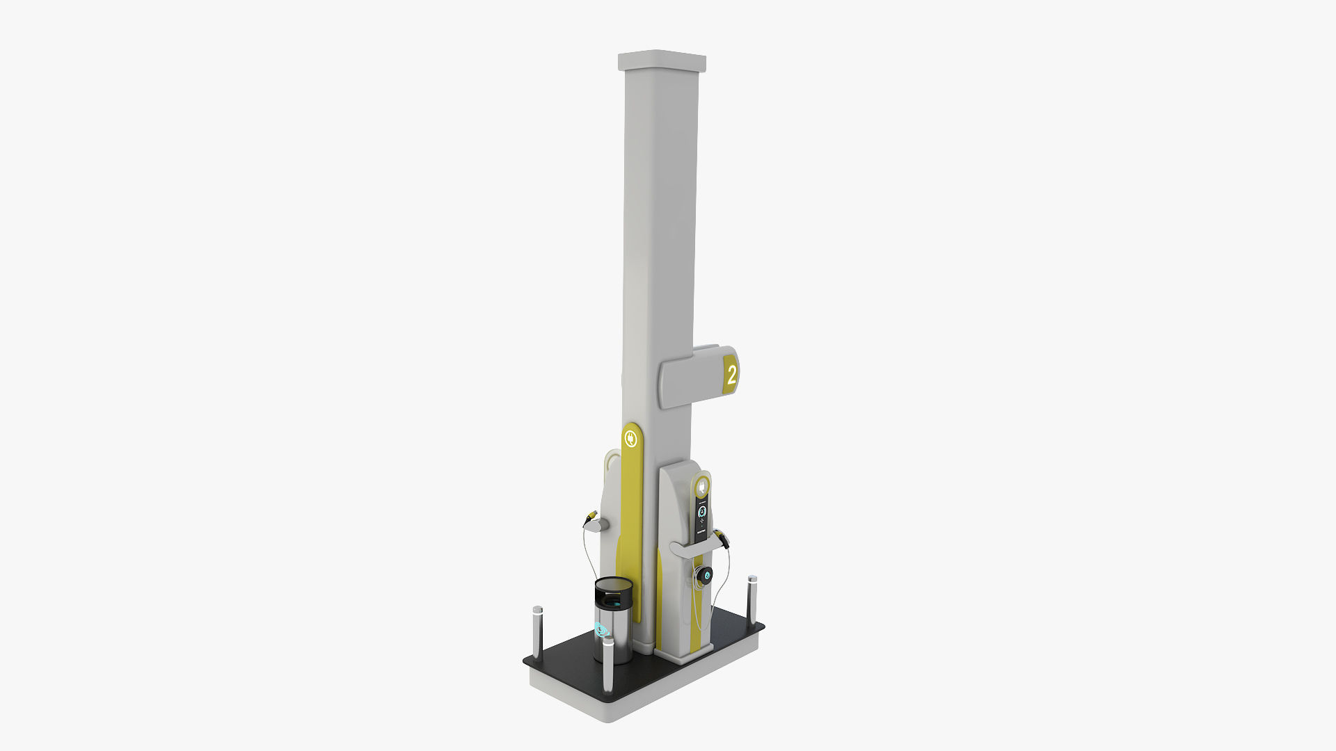 Electric Charging Station 3D model_4