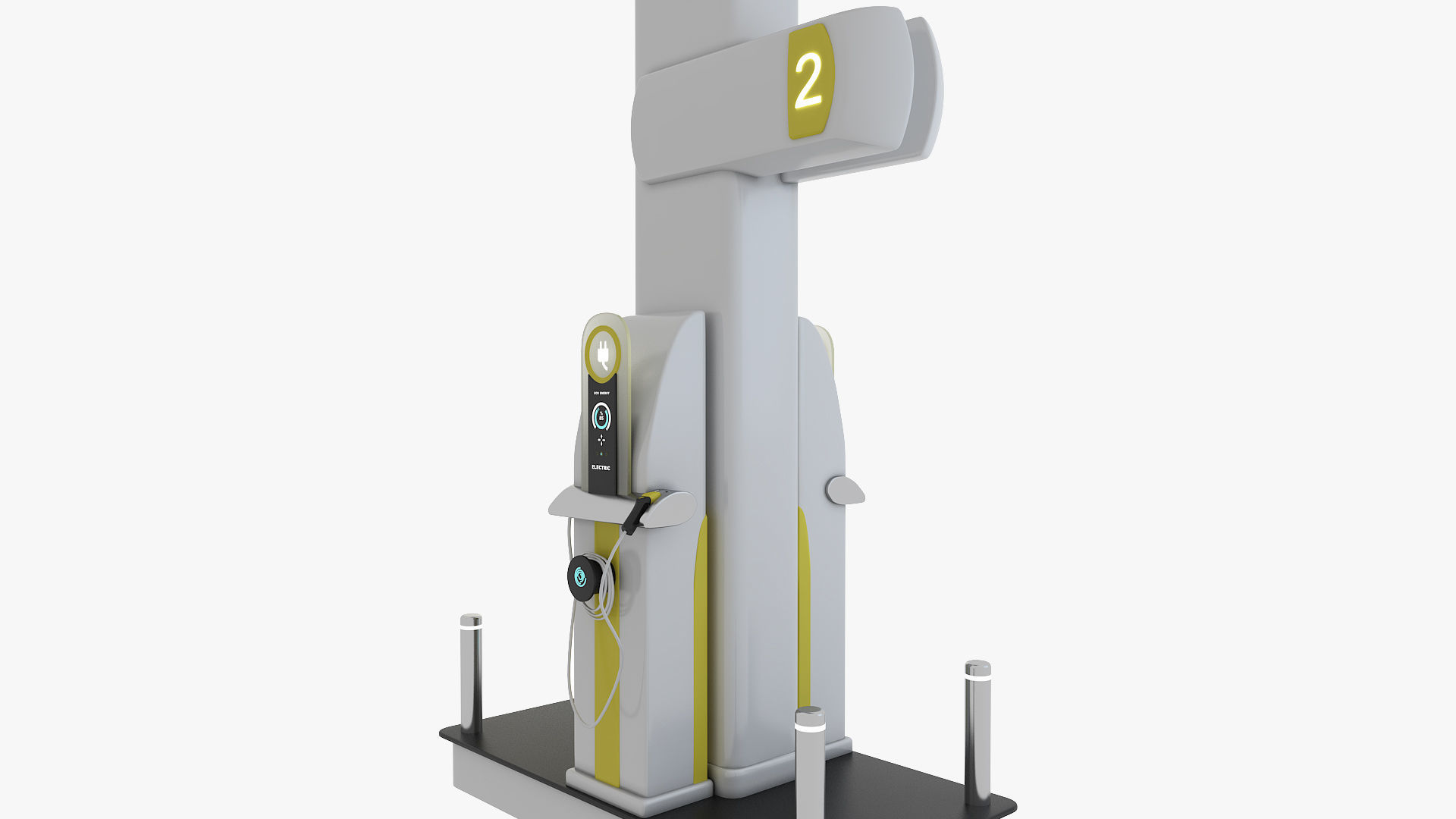 Electric Charging Station 3D model_6