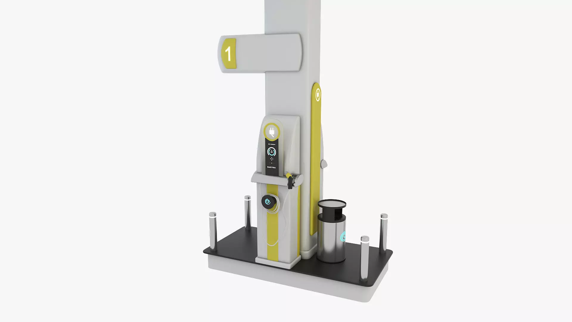 Electric Charging Station 3D model_0