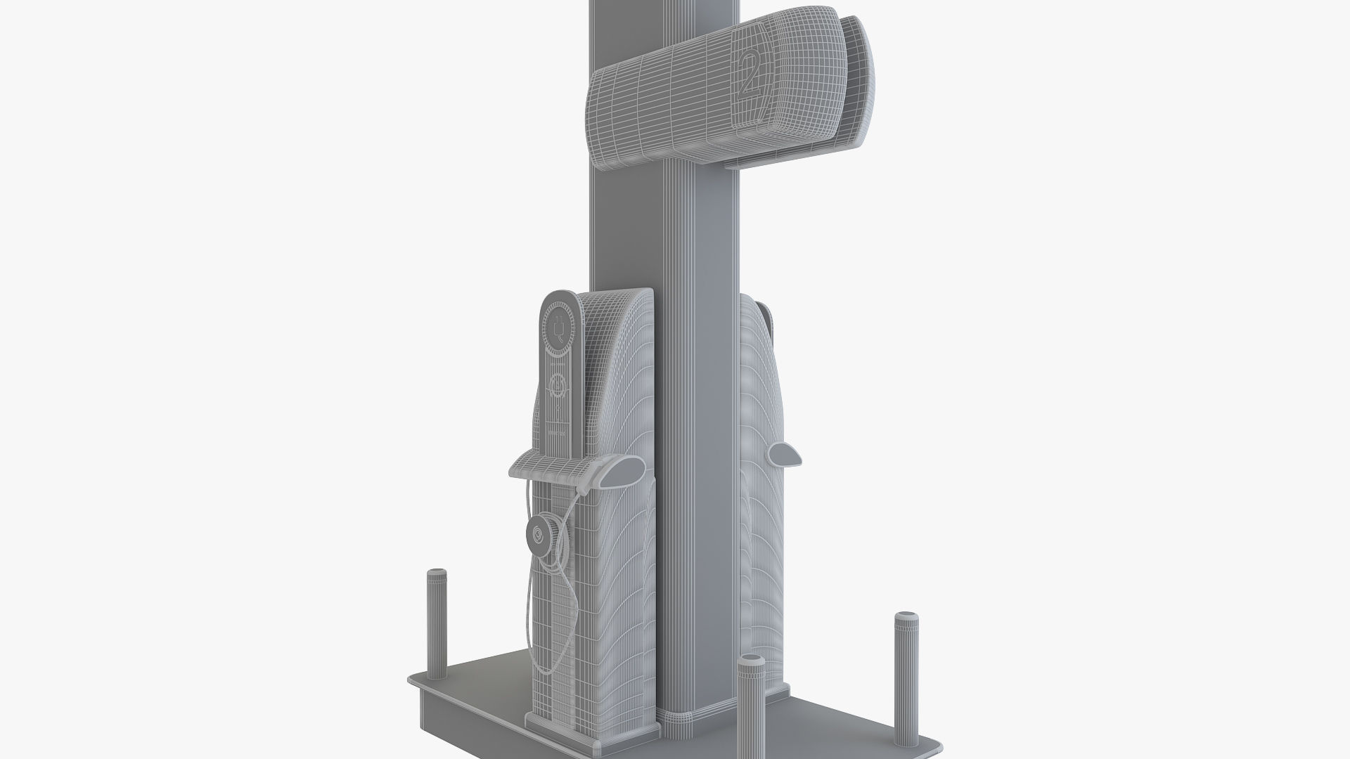 Electric Charging Station 3D model_13