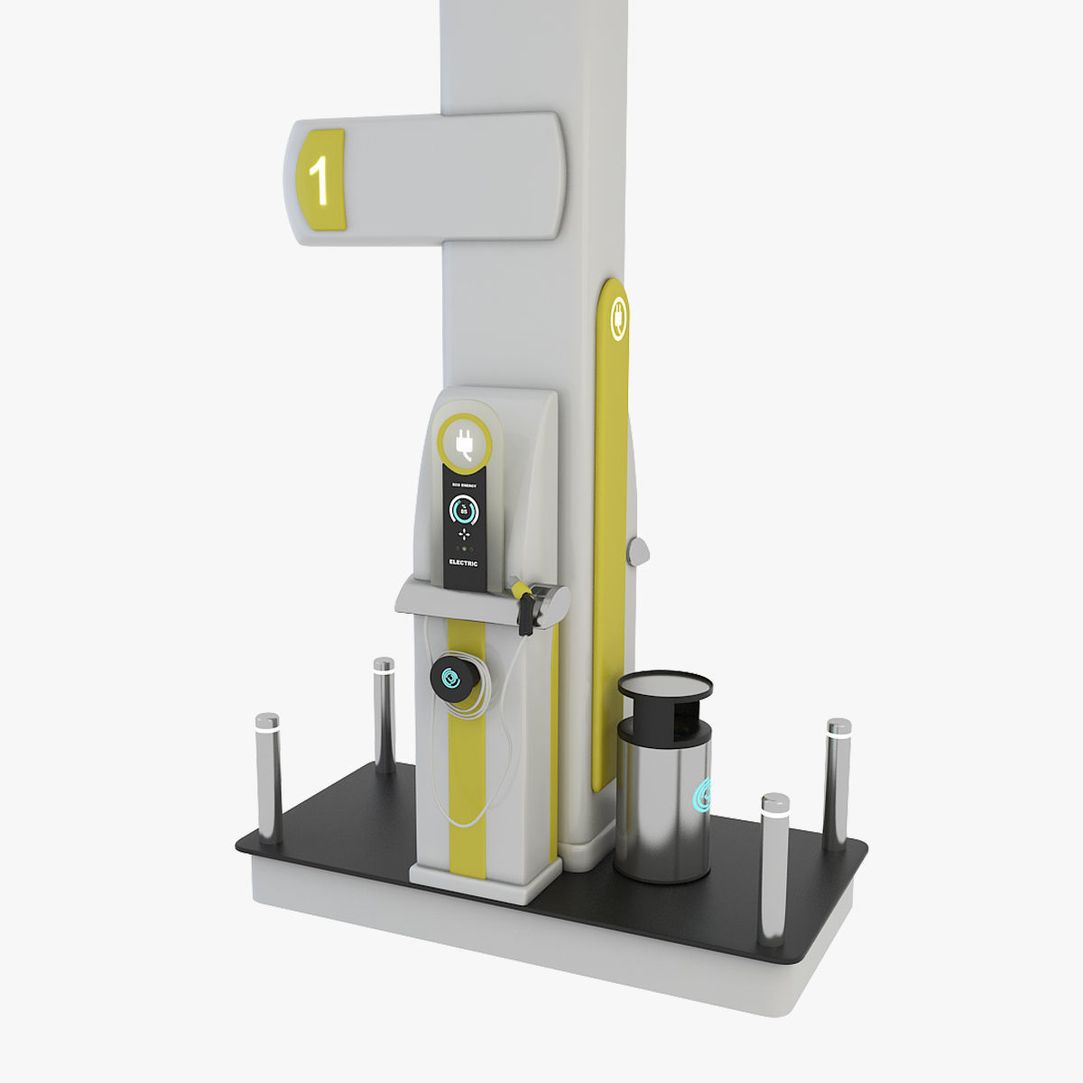 Electric Charging Station 3D model_14