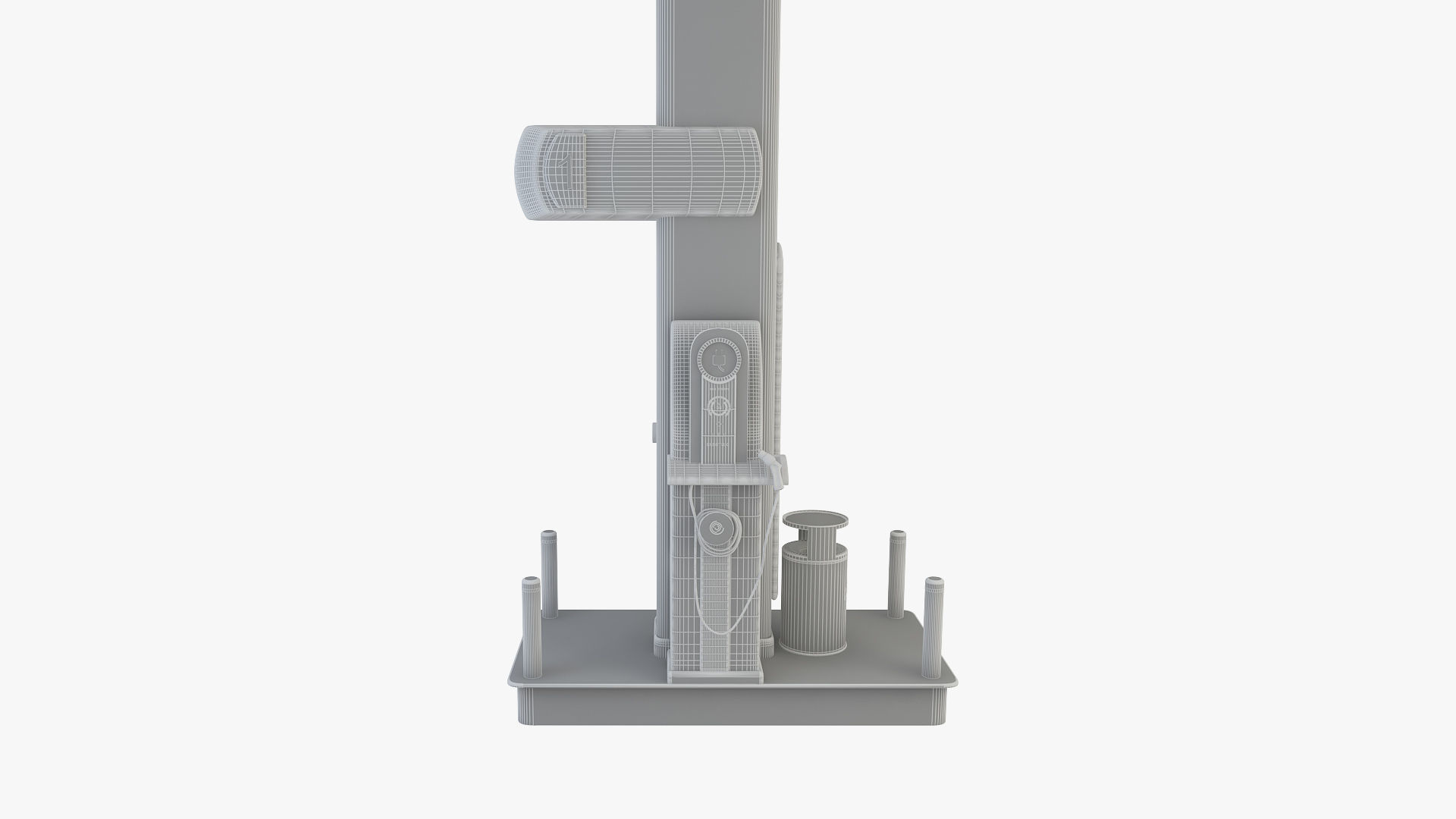 Electric Charging Station 3D model_9