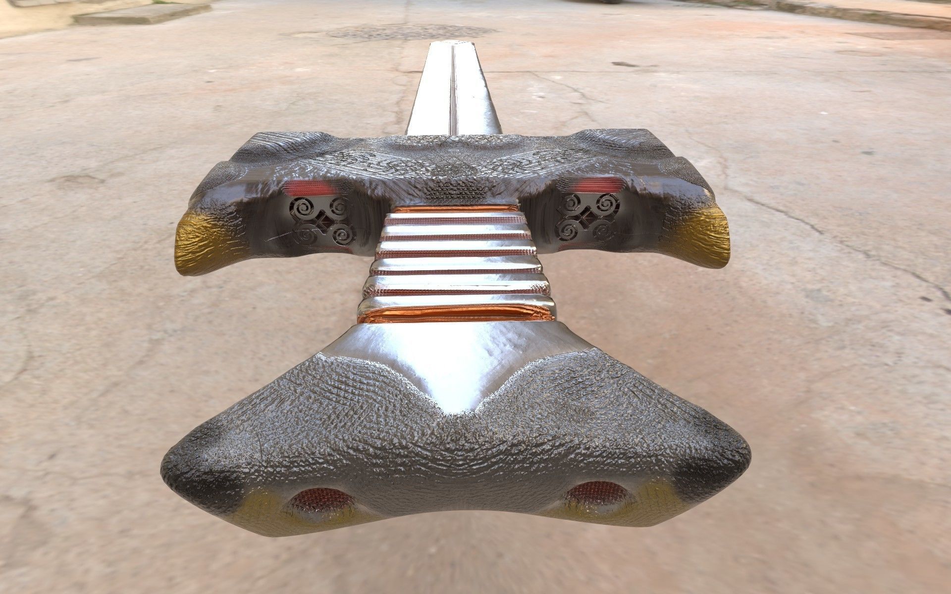 Cow handle sword By PBR Texture 4k Png 3D model_1