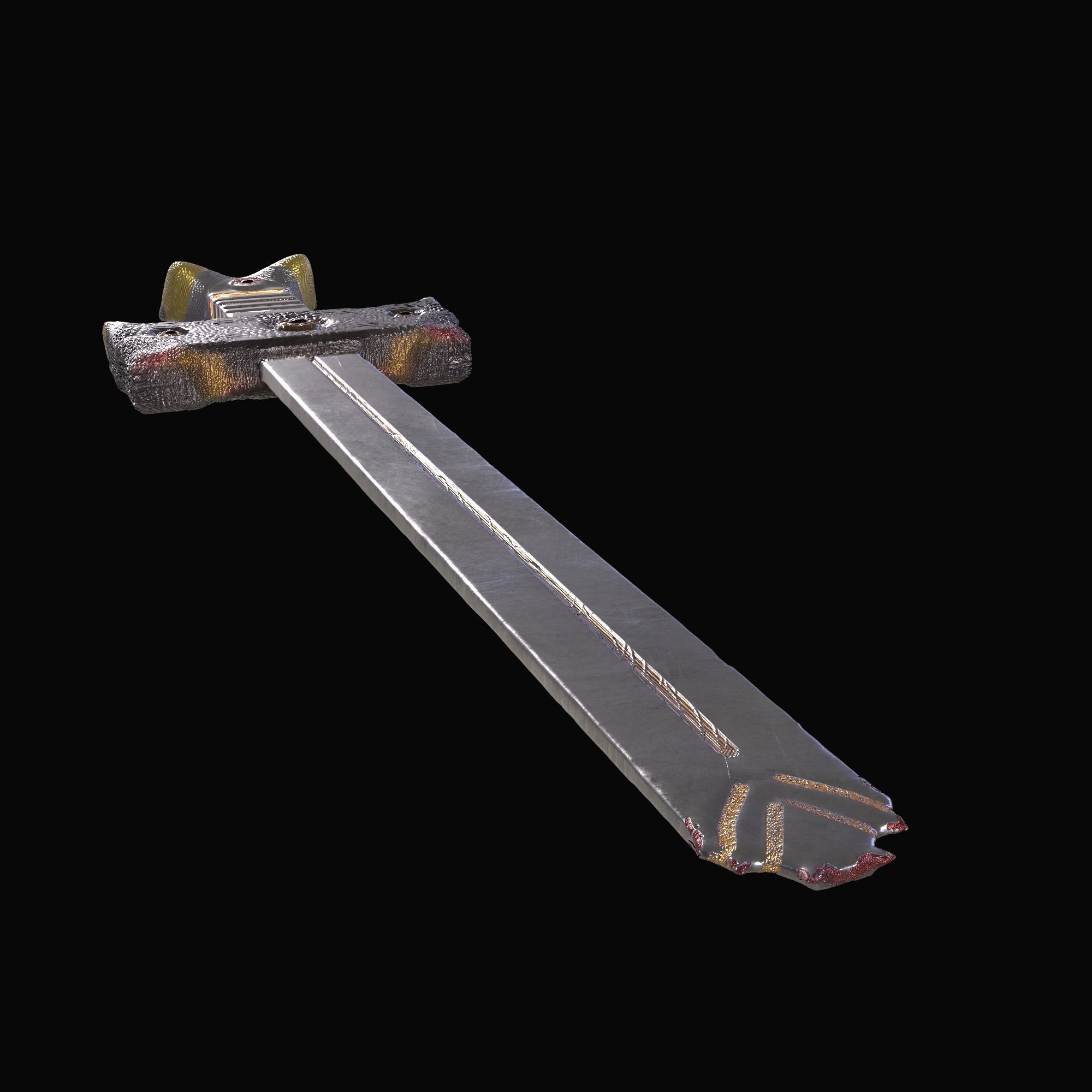 Cow handle sword By PBR Texture 4k Png 3D model_3
