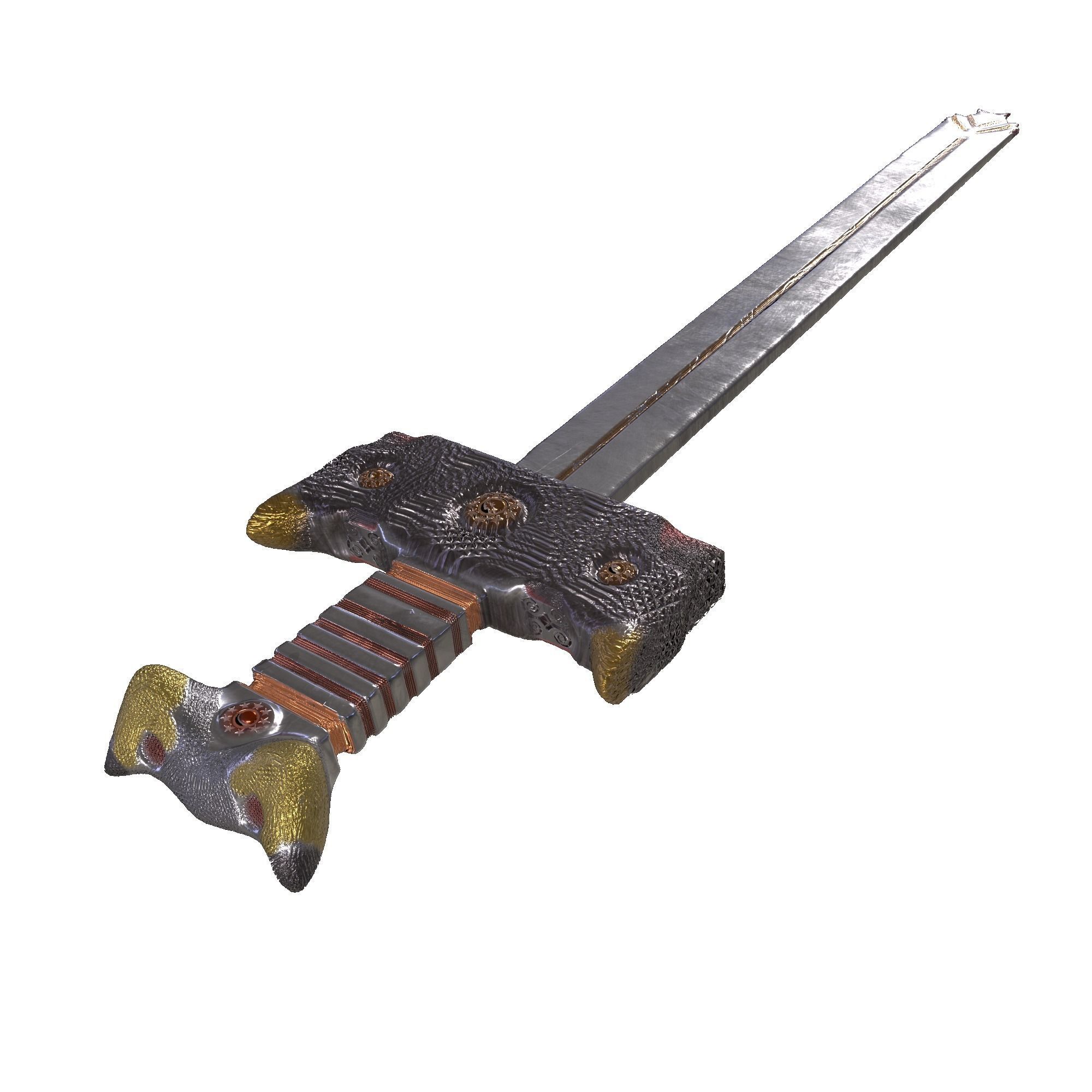 Cow handle sword By PBR Texture 4k Png 3D model_2