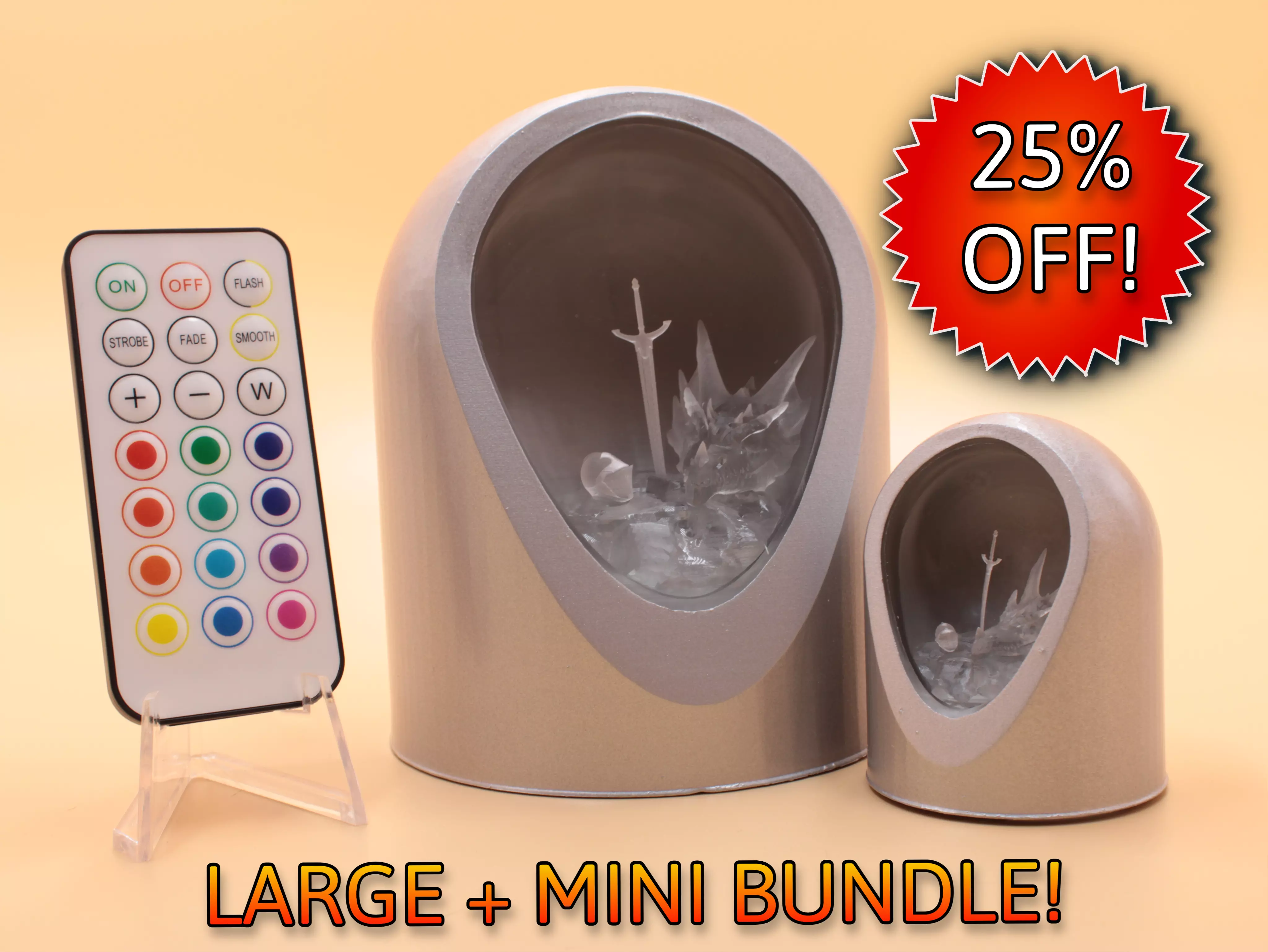 Dragon and Knight Fantasy Bundle - LED Light Up Diorama 3D print model_0