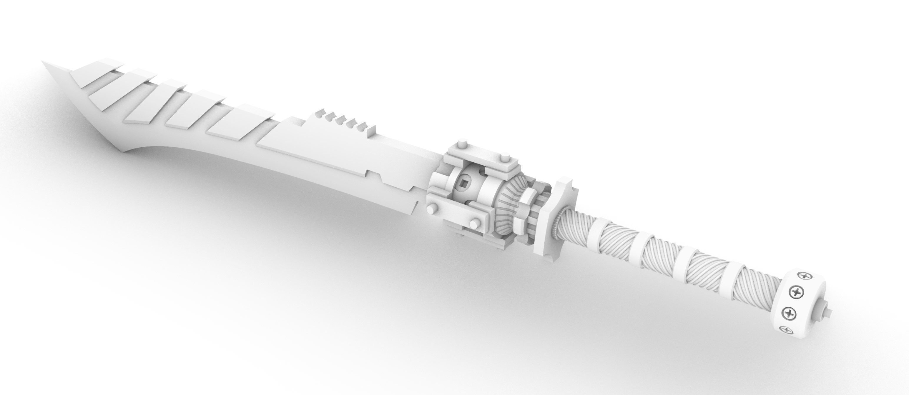 sword steampunk gear 3D print model 3D print model_2