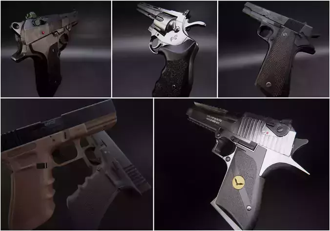Modern AAA Pistol Pack Game Ready PBR