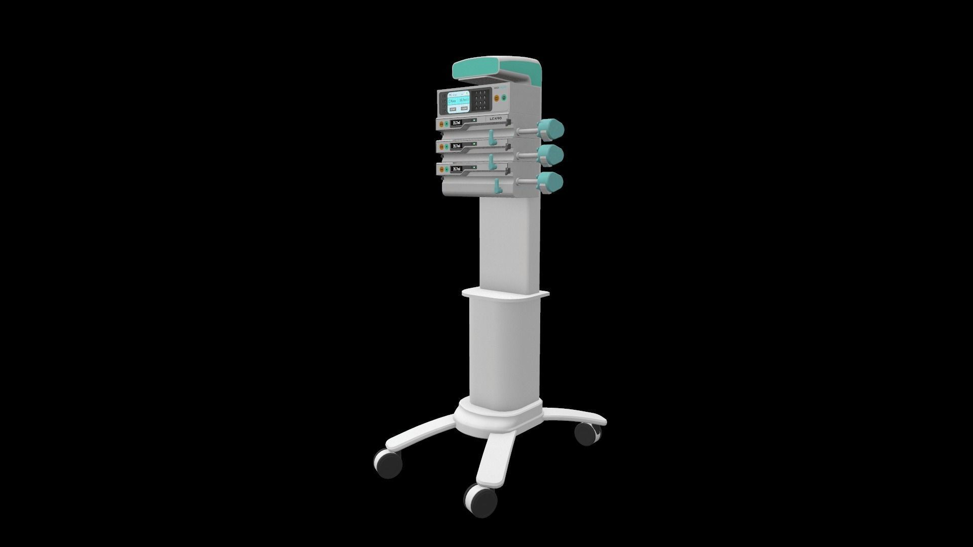 Syringe Pump Medical Model Low-poly 3D model_5