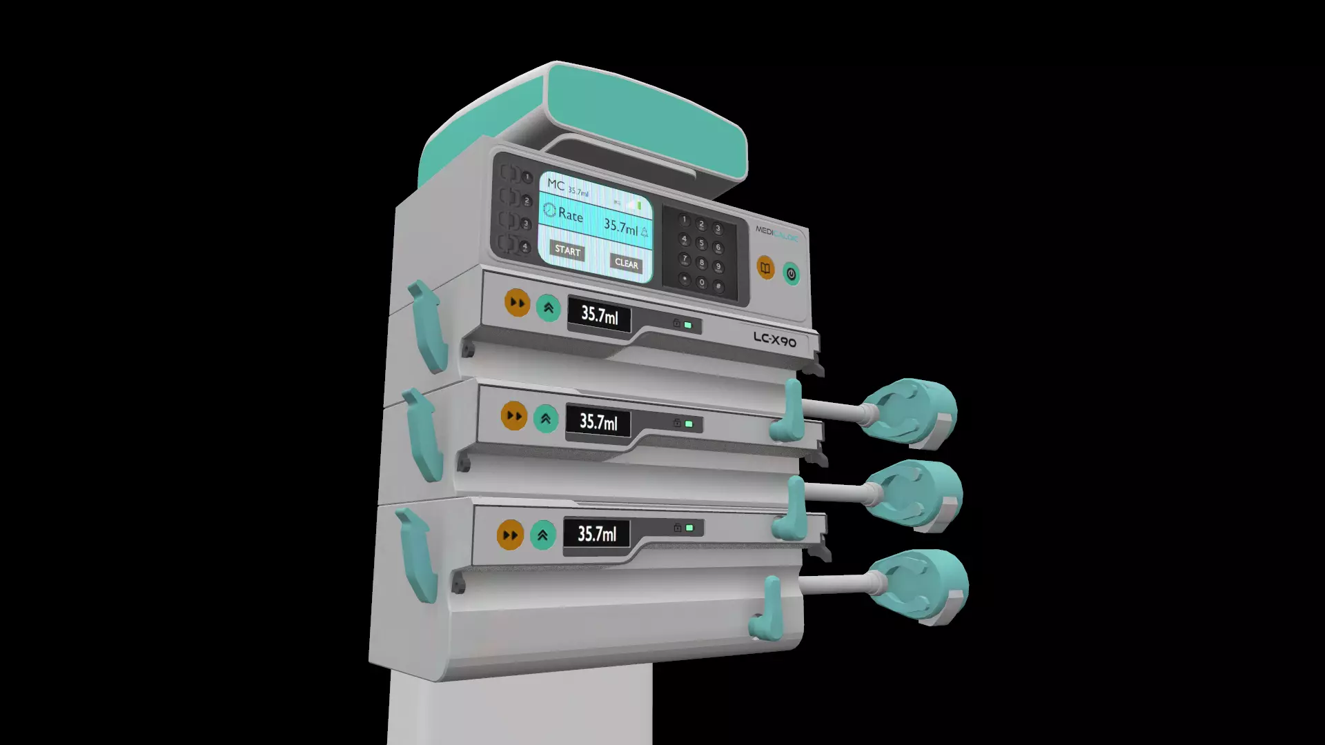 Syringe Pump Medical Model Low-poly 3D model_0
