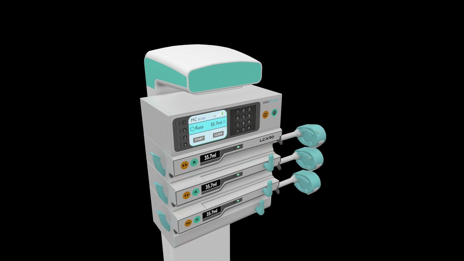 Syringe Pump Medical Model Low-poly 3D model_10