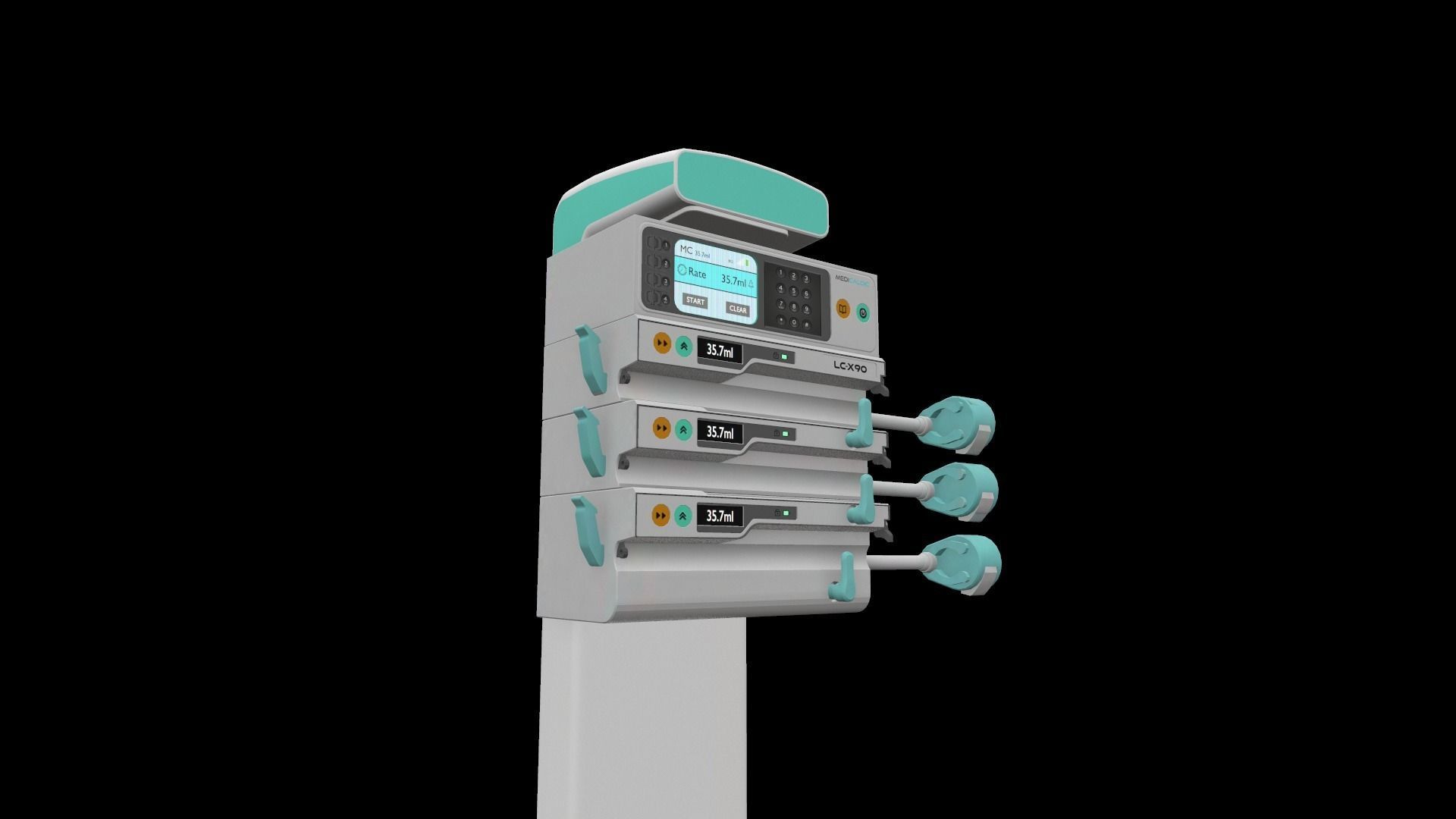 Syringe Pump Medical Model Low-poly 3D model_3