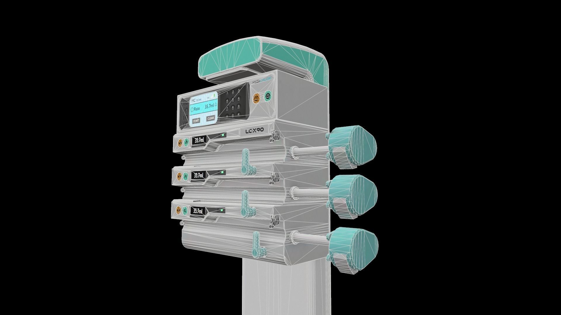 Syringe Pump Medical Model Low-poly 3D model_13