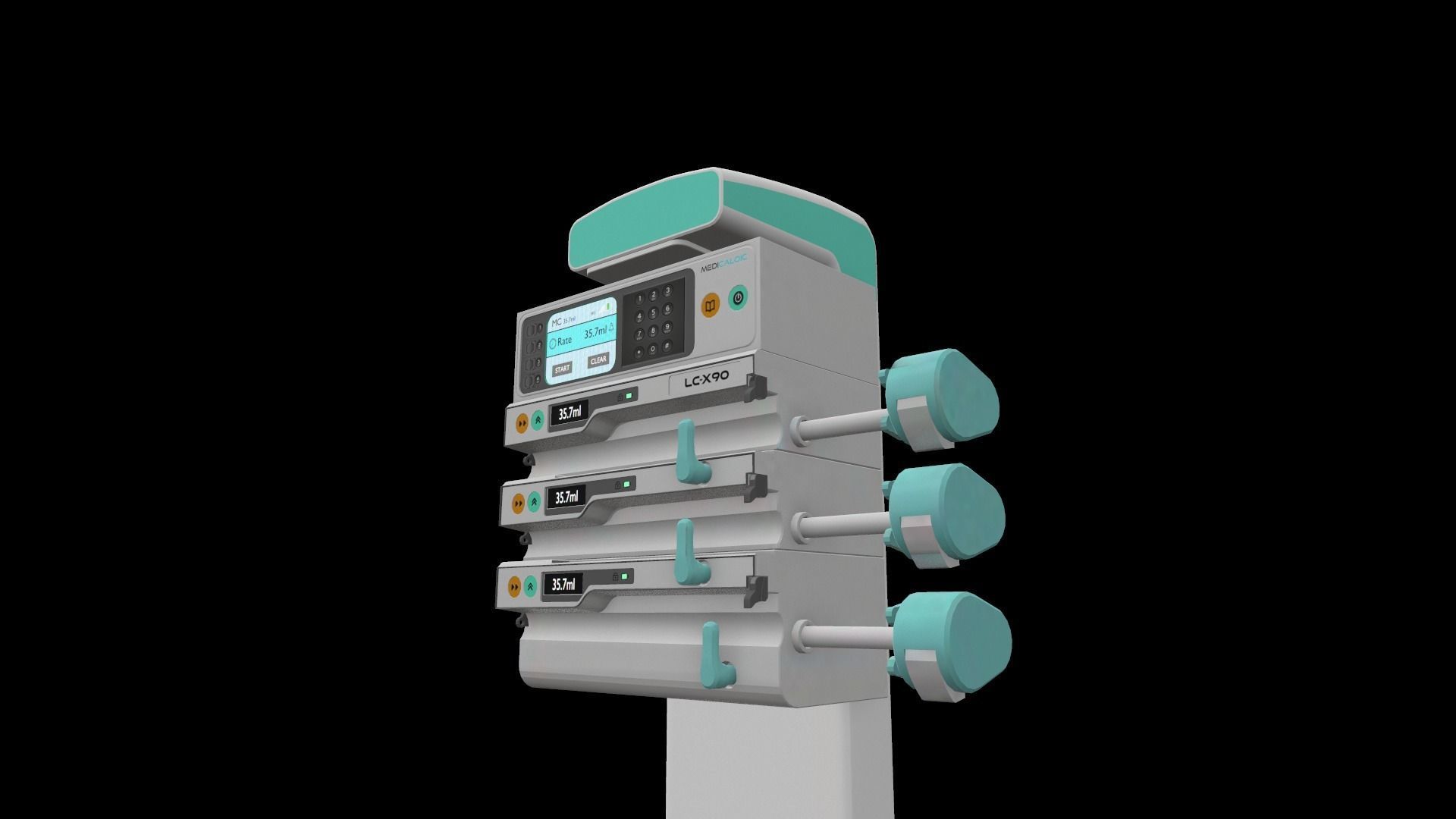 Syringe Pump Medical Model Low-poly 3D model_4
