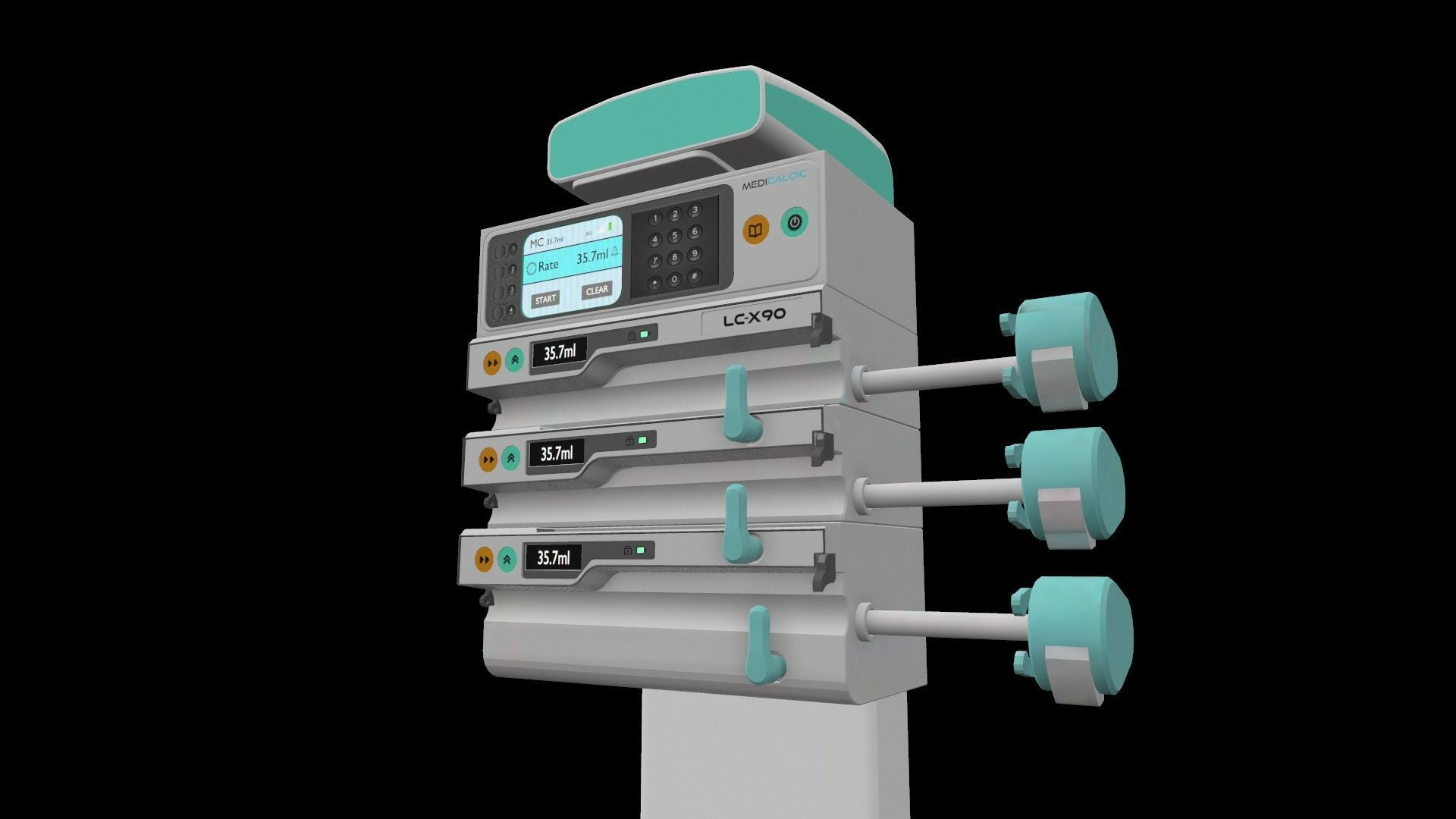 Syringe Pump Medical Model Low-poly 3D model_8