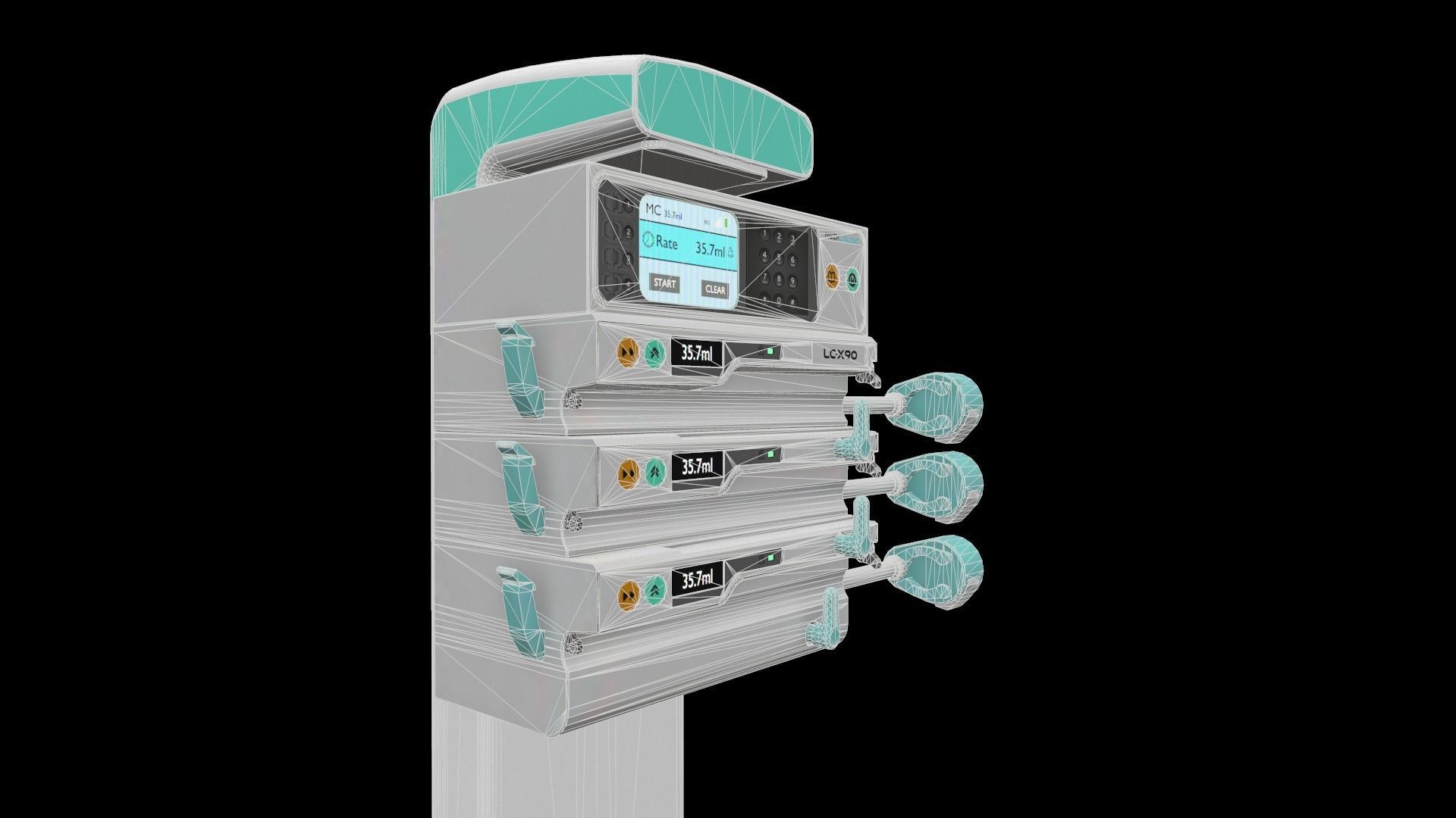 Syringe Pump Medical Model Low-poly 3D model_12