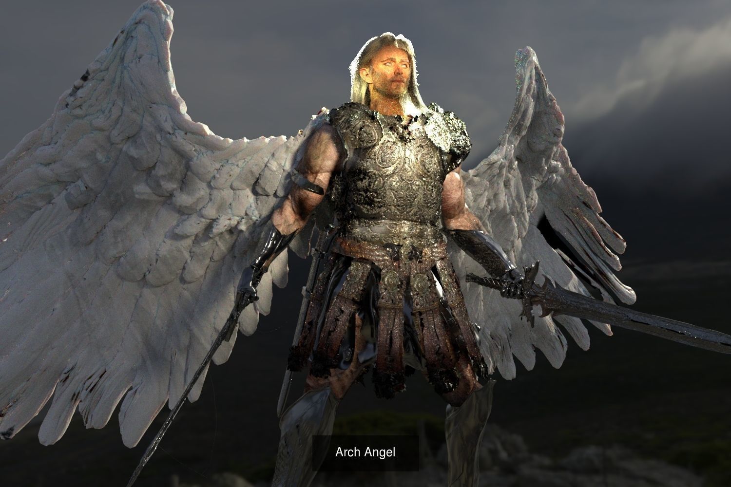 Holy Angel Sculptures 3D Model Collection_3