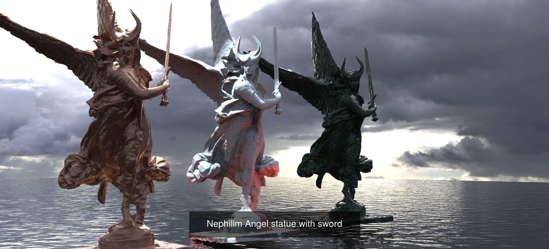 Holy Angel Sculptures 3D Model Collection_9