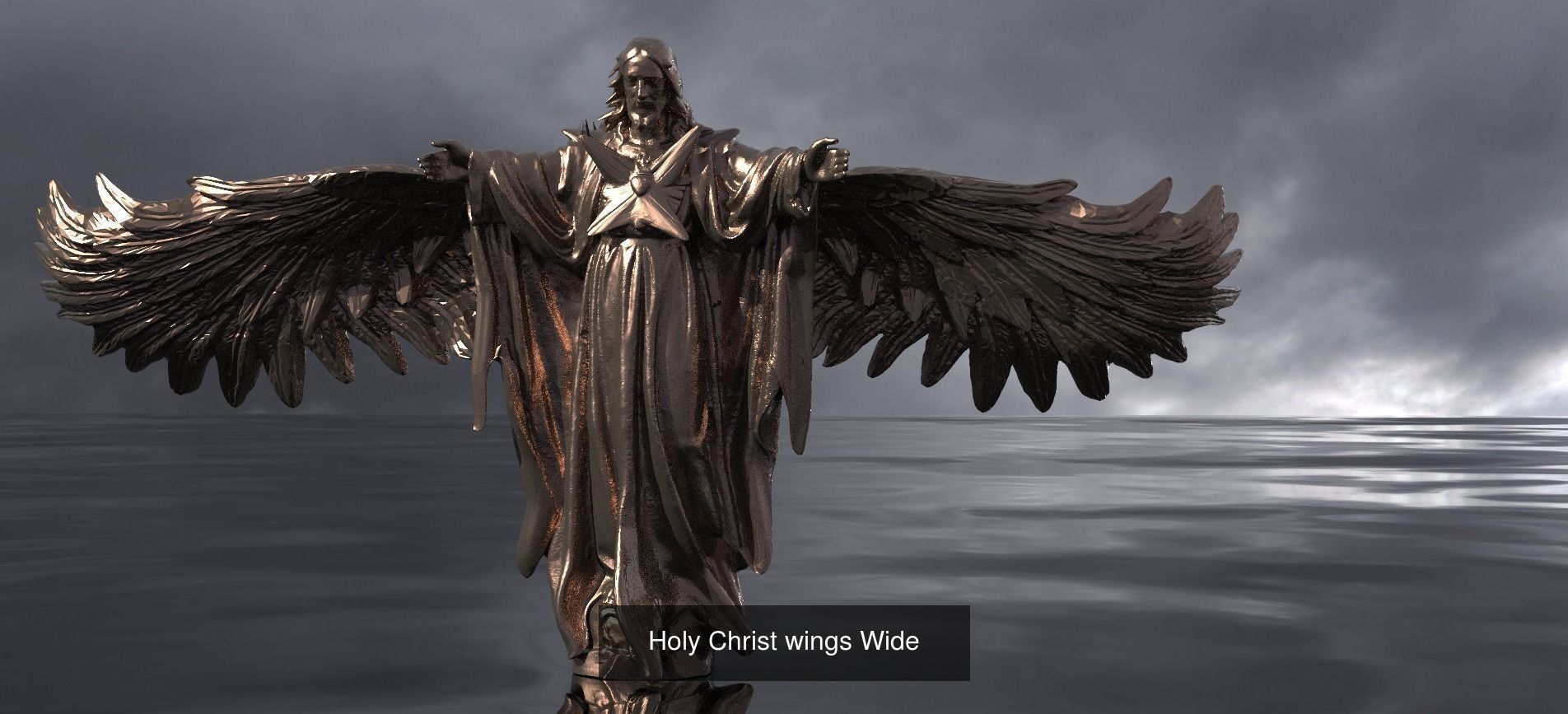 Holy Angel Sculptures 3D Model Collection_12