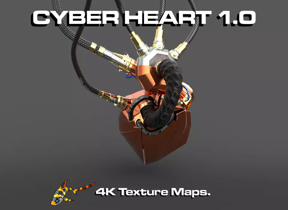 CYBER HEART Low-poly 3D model