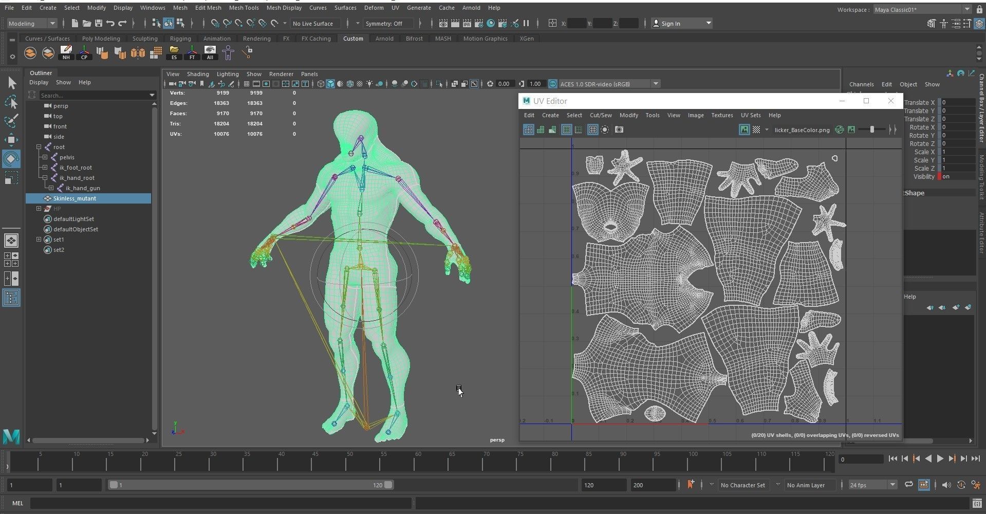 Skinless mutant Low-poly 3D model_10