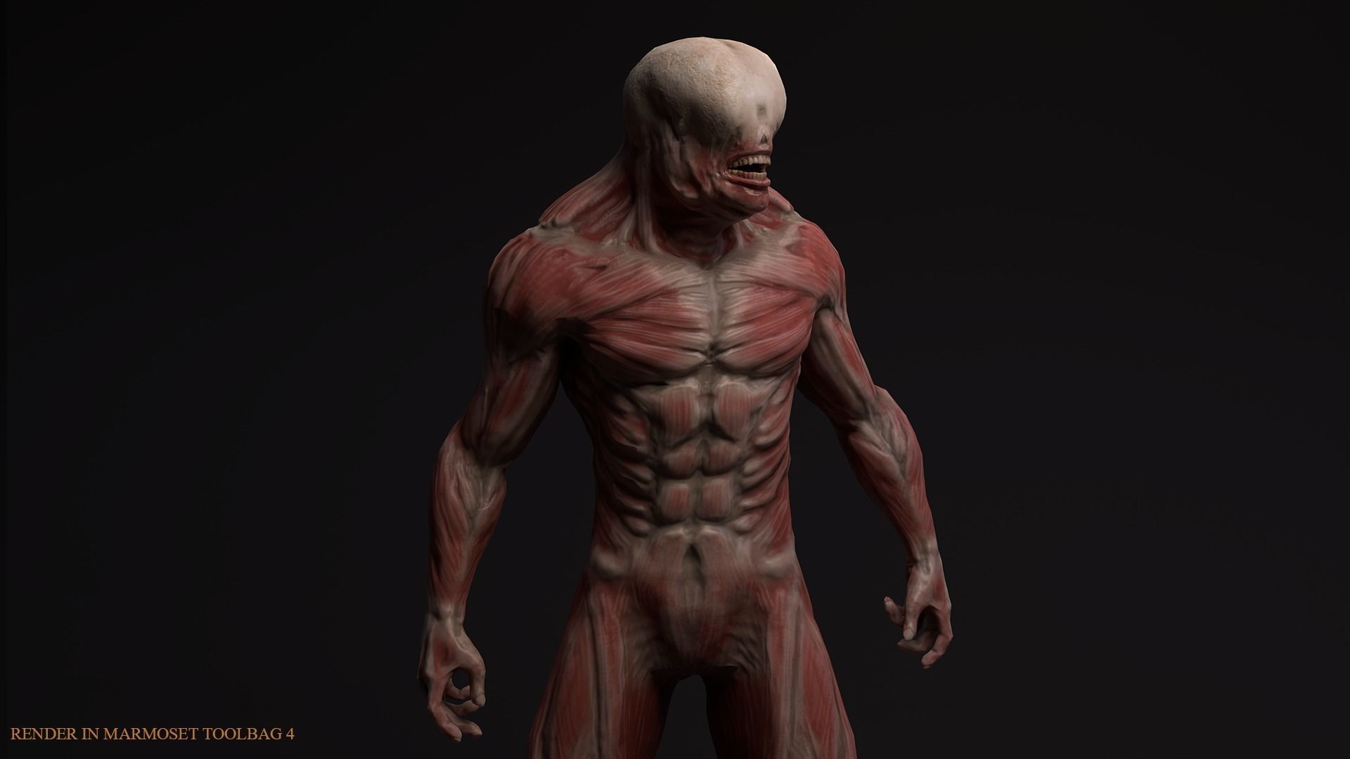 Skinless mutant Low-poly 3D model_4