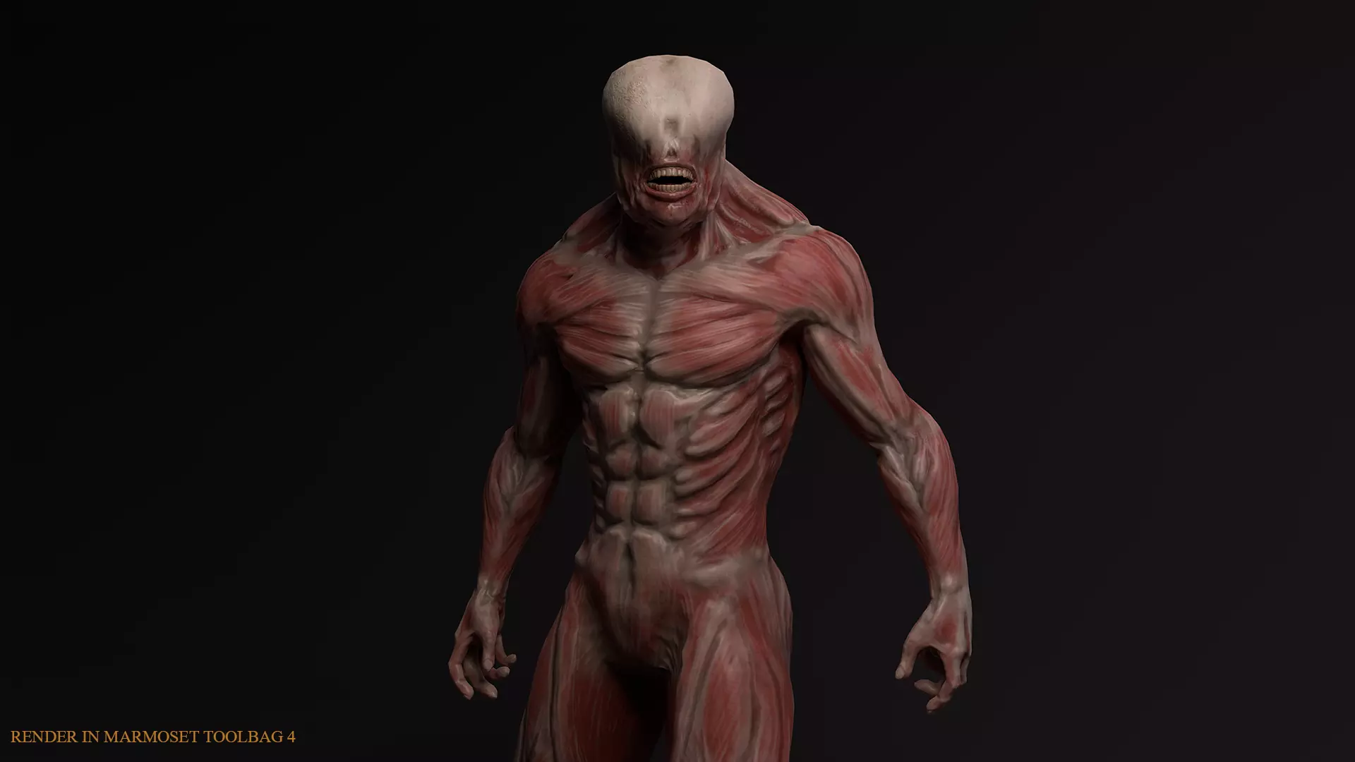 Skinless mutant Low-poly 3D model_0