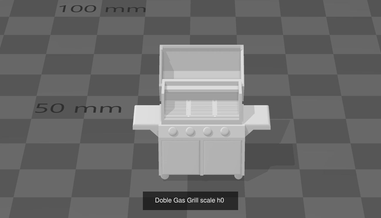HO Scale barbeque-Picnic Benches 3D Model Collection_2