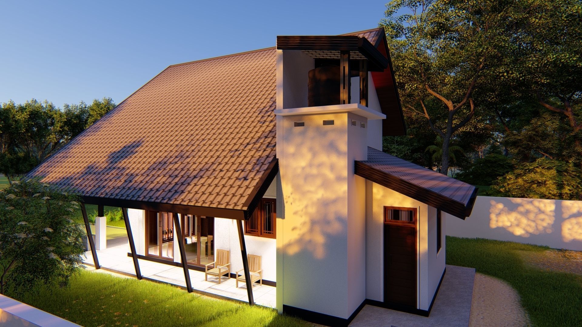 Private Family Cottage 3D model_6