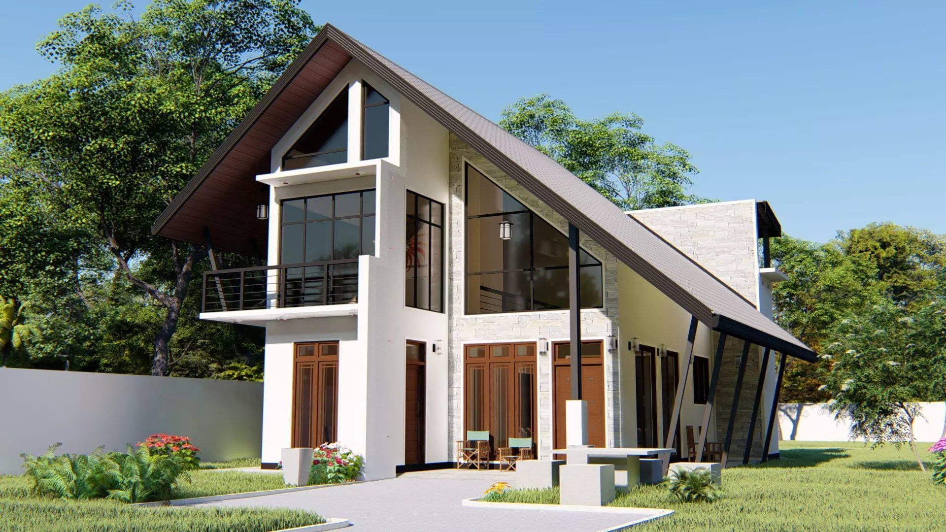 Private Family Cottage 3D model_0